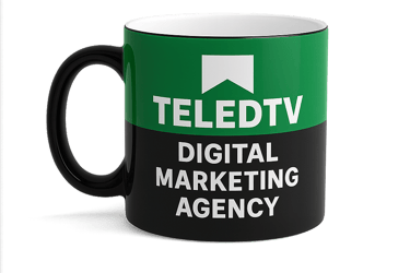 LOGO Tasse grün weiss schwarz, TELEDTV