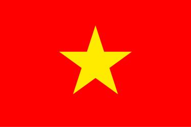 Vietnam flag with a red background and yellow star