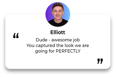 Testimonial from Elliott expressing gratitude for doing a perfect job