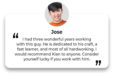 Testimonial from Jose expressing gratitude