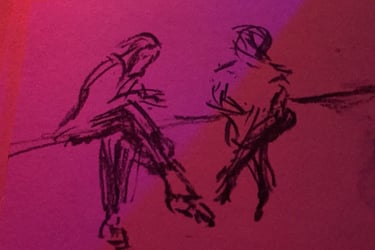 salsa dancers chilling seated after dancing chatting salsa Oxford