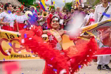 Girl dancing during Carnaval, representing contemporary cultural connections made in lessons