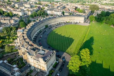 images of the Royal Crescent city of Bath England
