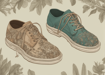 a pair of shoes with a floral pattern