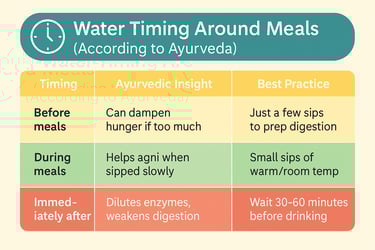 when to drink water according to ayurveda