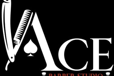 logo ace barber studio barberia corte de pelo