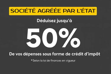 Société agréée par l’État – crédit d’impôt 50 % pour services à la personne Cyrille Multi Services à