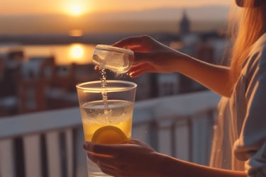 a women performing health rituals in the morning
