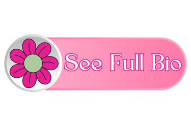 a pink button with a flower on it