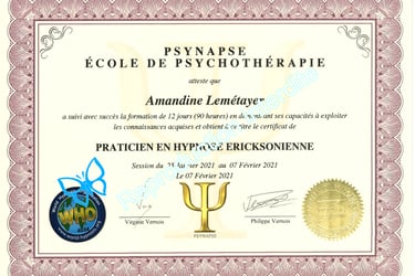 certificat de praticien en hypnose Ericksonienne