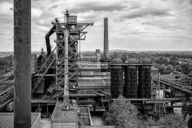 Duisburg-Meiderich Landschaftspark Nord. Blick vom Hochofen.