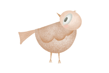 Pink Bird Illustration for Greeting Cards and Art Prints