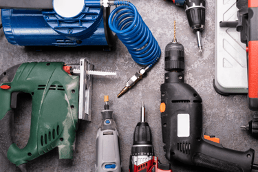a variety of power and hand tools