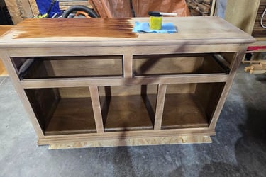 sanded and starting to restain