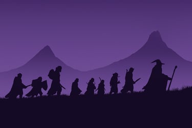 Lord of the Rings silhouette fanart used for analysis in a writing masterclass.
