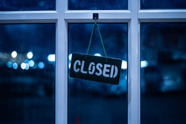 business closed sign
