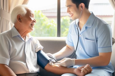 soins à domicile avec un infirmier