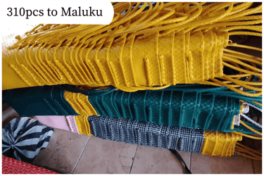 Pengiriman grosir 310 pcs tas anyaman jali jali Craftvitas Indonesia ke Maluku