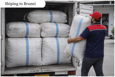 Export shipment of woven plastic bags to Brunei by Craftvitas Indonesia