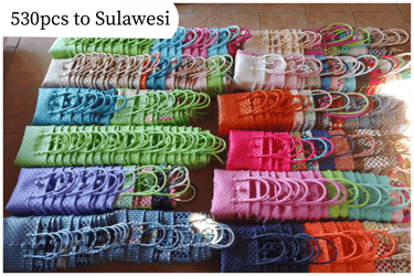 Wholesale jali jali woven tote bags 530 pcs order to Sulawesi by Craftvitas Indonesia