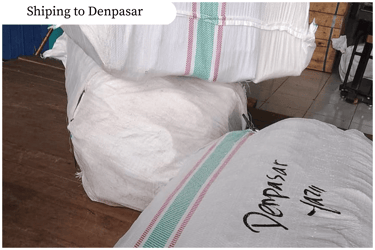 Bulk woven plastic bags shipment to Denpasar Bali by Craftvitas Indonesia