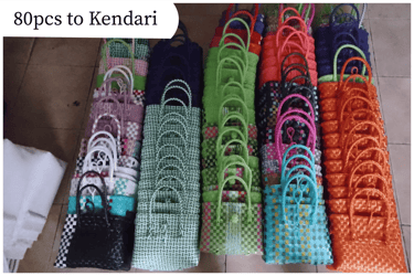 Wholesale jali jali woven plastic bags 80 pcs shipped to Kendari