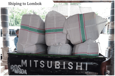 Wholesale handmade woven plastic bags shipping to Lombok from Craftvitas Indonesia