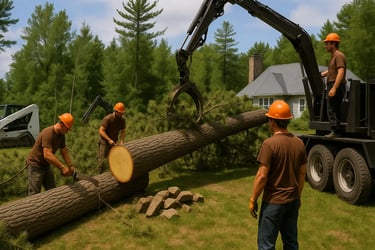 tree removal with crane
