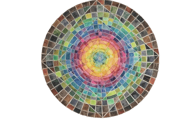 Mandala à l'aquarelle réalisé par Karin Monami