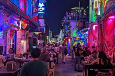 Nachtleben Haji Lane Singapur
