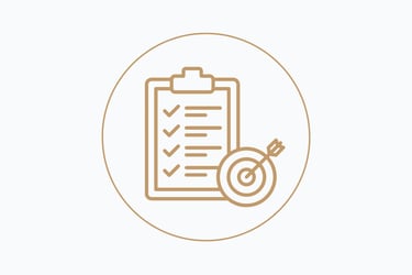 drawing a checklist behind a target with an arrow