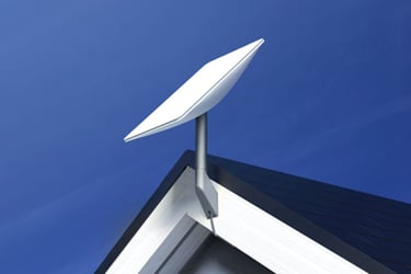 Starlink dish with an eave installation