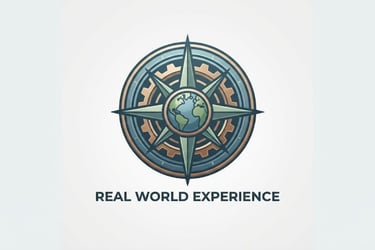 a compass rose with the words real world experience