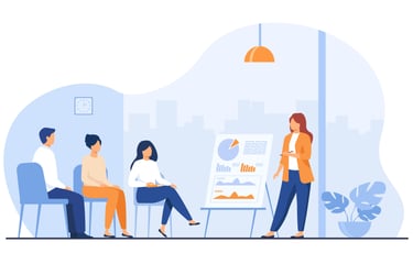 A person training a group of people