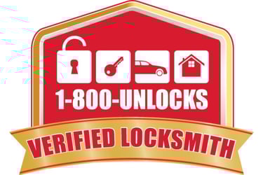 1-800-Unlocks Verified Locksmith certification badge