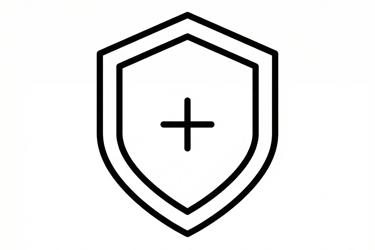 Ícone de escudo simbolizando biossegurança hospitalar e esterilização rigorosa de materiais no We Hall Bauru.