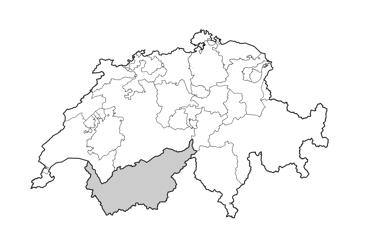 Location image of the Valais
