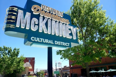 sign in downtown McKinney, TX