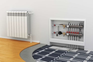 Instalación de suelo radiante y radiadores en vivienda