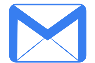 a blue mailbox with a blue envelope