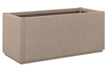 a wooden box with a planter in it