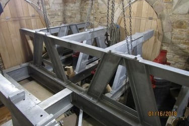 Frame with bells during fitting 1