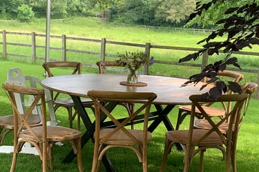 Solid oak round tables