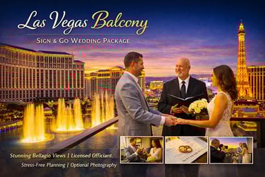 a man and woman getting married in las vegas