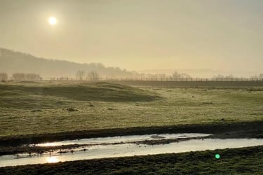 Fields near Barton-in-Fabis where a sand and gravel quarry is planned - over the river from Attenbor