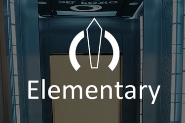 Logotipo Elementary Consultoria e Projetos em Elevadores de Passageiros, Elevadores de Carga, Elevadores Monta Cargas,