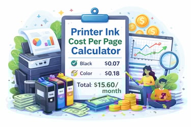 printer ink cost per page calculator