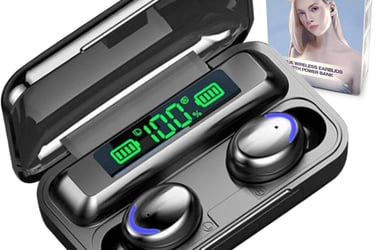  Fone de ouvido bluetooth 5.3 - Função power bank e mostrador digital