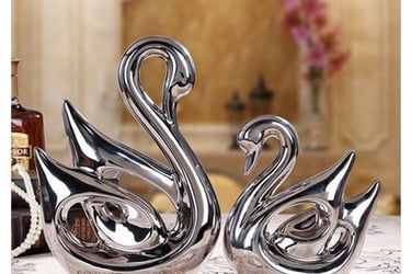 pair of swan figurines