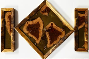 Wood wall clock with Epoxy resin, best ever gift